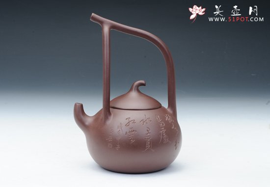 紫砂壶图片：南瓜提梁 - 宜兴紫砂壶网