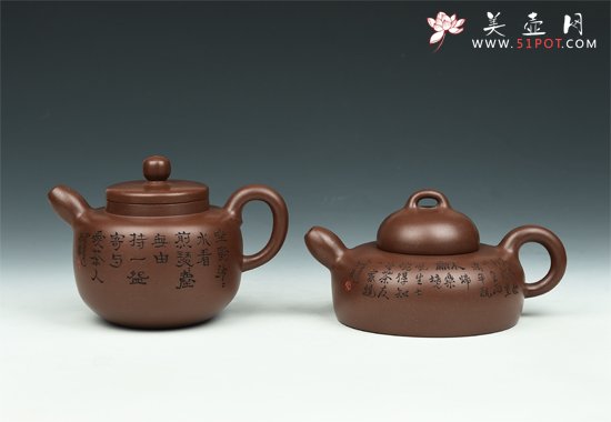 紫砂壶图片：圆珠对壶 - 宜兴紫砂壶网