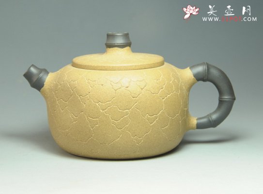 紫砂壶图片：竹节平盖供春 - 宜兴紫砂壶网