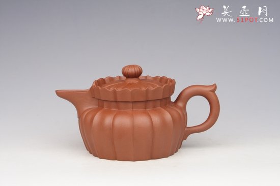 紫砂壶图片：菱花僧帽 清水泥 - 宜兴紫砂壶网