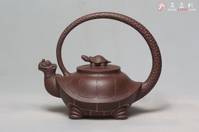 紫砂壶图片：逸寿提梁 - 宜兴紫砂壶网