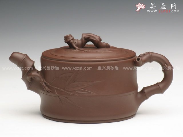 紫砂壶图片：二节竹段 - 宜兴紫砂壶网