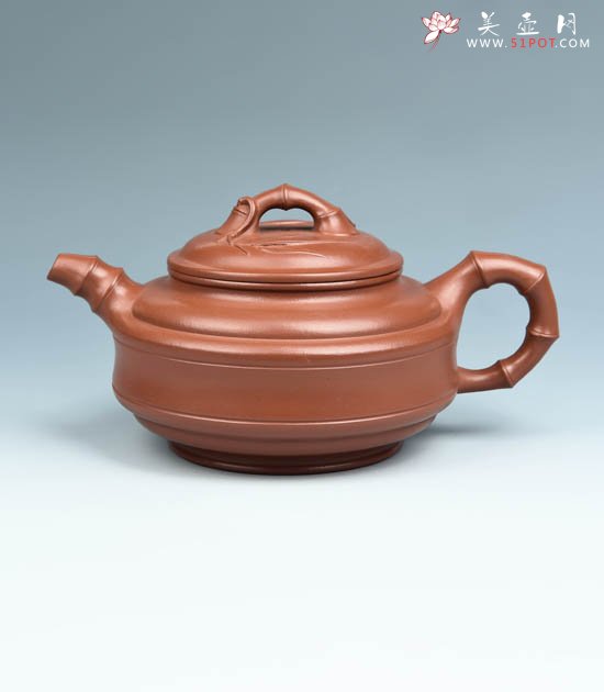 紫砂壶图片：双线竹鼓 - 宜兴紫砂壶网