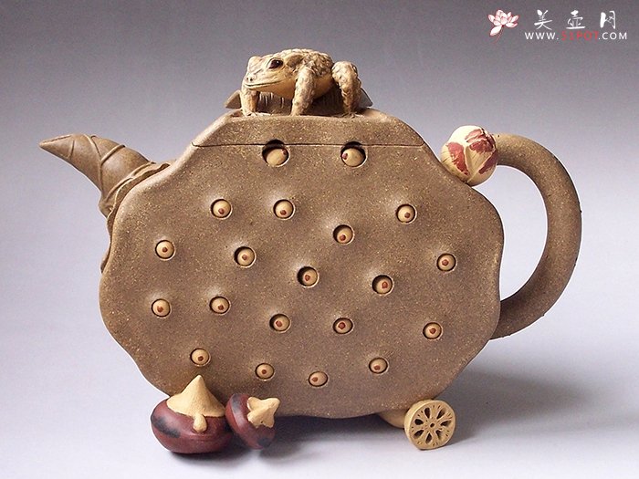 紫砂壶图片：蛤蟆莲蓬壶 - 宜兴紫砂壶网