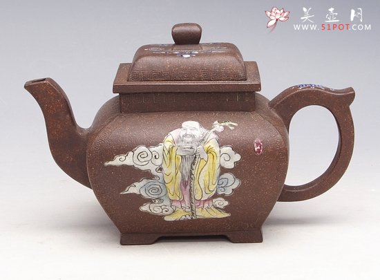 紫砂壶图片：四方寿星 - 宜兴紫砂壶网