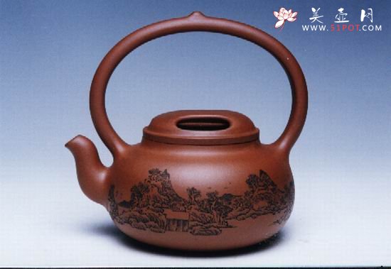 紫砂壶图片：牛盖提梁 - 宜兴紫砂壶网