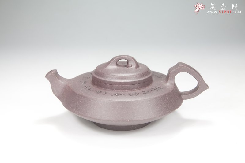 紫砂壶图片：清移月影壶 - 宜兴紫砂壶网