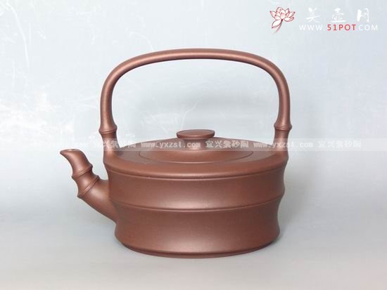 紫砂壶图片：扁竹提梁 - 宜兴紫砂壶网