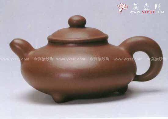 紫砂壶图片：韵扁壶 - 宜兴紫砂壶网