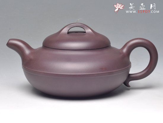 紫砂壶图片：线圆（紫泥）500... - 宜兴紫砂壶网