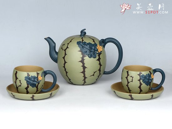 紫砂壶图片：西瓜套壶 - 宜兴紫砂壶网