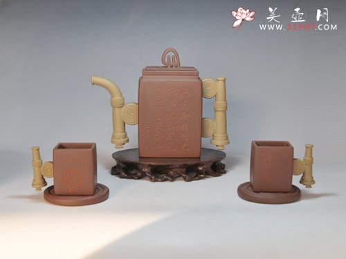 紫砂壶图片：消防（岁岁平安） 500CC 清水泥 - 宜兴紫砂壶网