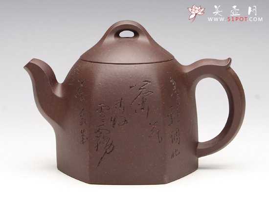 紫砂壶图片：六方秦权 - 宜兴紫砂壶网