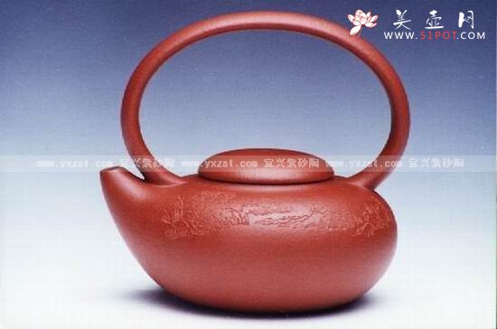 紫砂壶图片：留香提梁壶 - 宜兴紫砂壶网