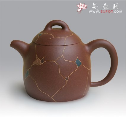 紫砂壶图片：冰纹秦权一 - 宜兴紫砂壶网