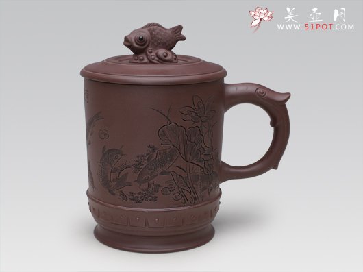 紫砂壶图片：荷塘鱼戏 - 宜兴紫砂壶网