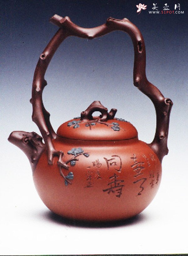 紫砂壶图片：东坡提梁壶 - 宜兴紫砂壶网