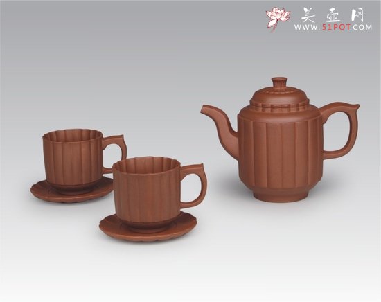 紫砂壶图片：蕾菊套壶 - 宜兴紫砂壶网