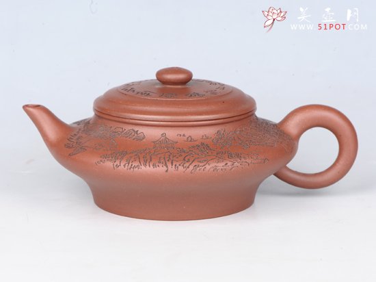 紫砂壶图片：虚扁 - 宜兴紫砂壶网