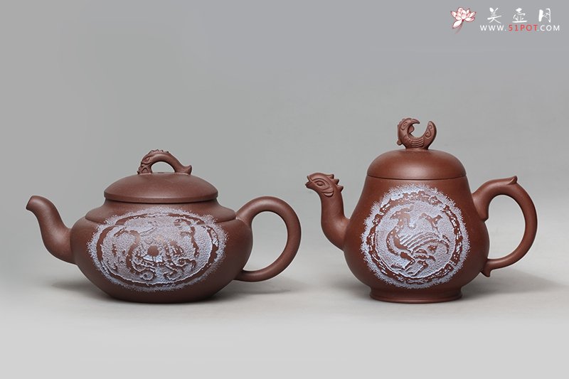 紫砂壶图片：四大神兽之玄武、朱雀壶 - 宜兴紫砂壶网