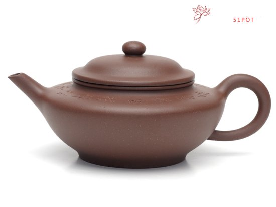 紫砂壶图片：玉扁  泥料；原矿老拼紫   容量:180CC - 宜兴紫砂壶网