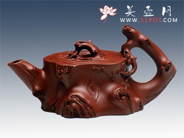 紫砂壶图片：矮梅桩壶 - 宜兴紫砂壶网
