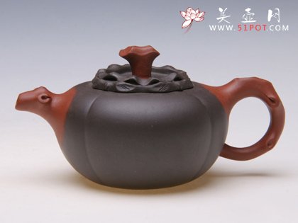 紫砂壶图片：双色柿子 - 宜兴紫砂壶网