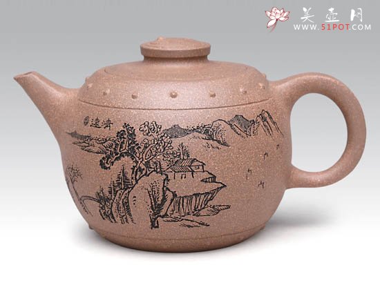 紫砂壶图片：古形壶（高）  泥料：段砂泥  容量：300CC - 宜兴紫砂壶网