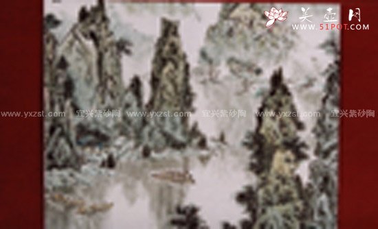 紫砂壶图片：山水画2 - 宜兴紫砂壶网