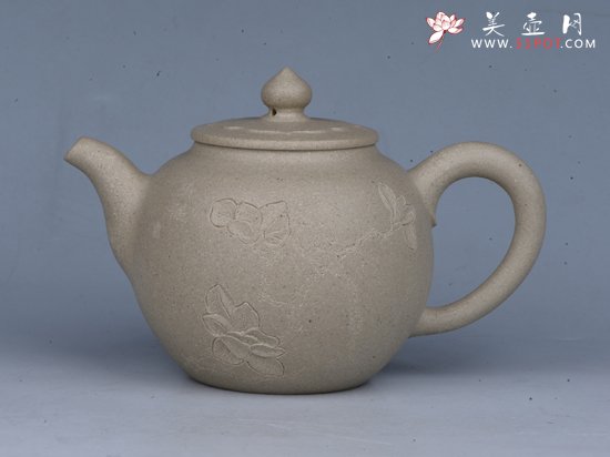 紫砂壶图片：事事如意 容量：200cc  泥料：本山绿泥 - 宜兴紫砂壶网