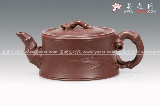 紫砂壶图片：可心式一节竹段 拷贝 - 宜兴紫砂壶网