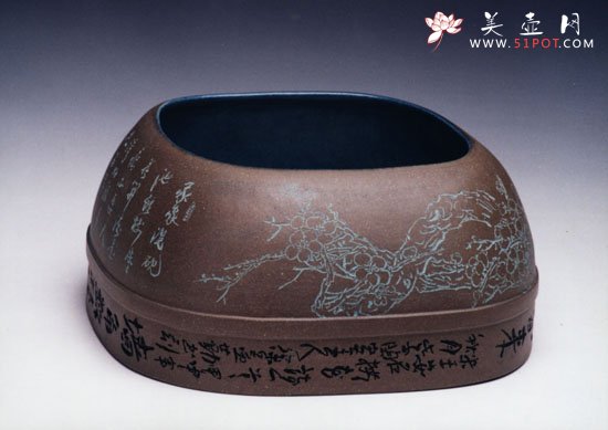 紫砂壶图片：四方包角大水孟 - 宜兴紫砂壶网