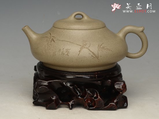 紫砂壶图片：灰段系列6  容量：300cc - 宜兴紫砂壶网