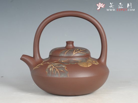 紫砂壶图片：合欢提梁 - 宜兴紫砂壶网