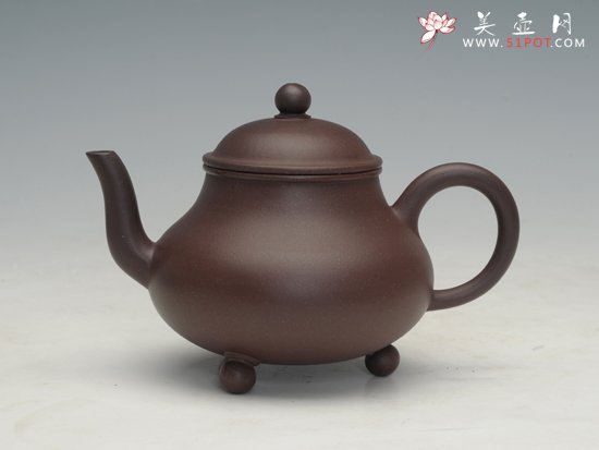 紫砂壶图片：三脚思亭 - 宜兴紫砂壶网