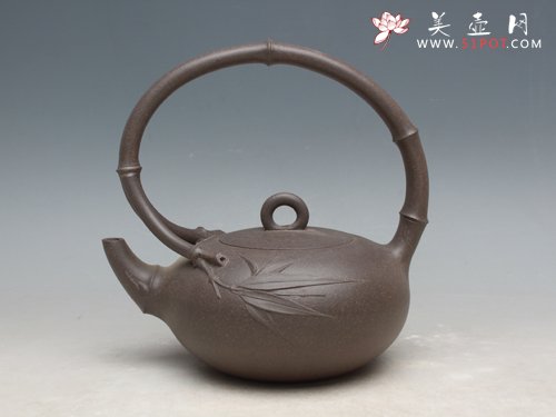紫砂壶图片：珍竹提梁 - 宜兴紫砂壶网
