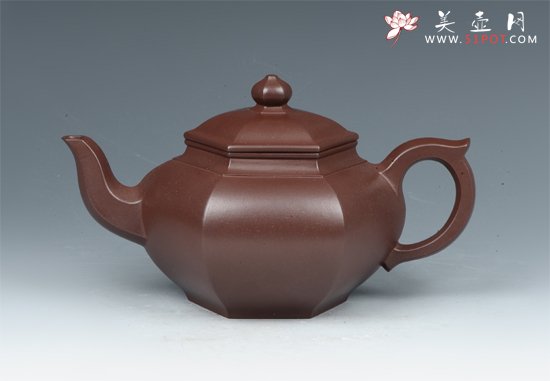 紫砂壶图片：六方笑樱 - 宜兴紫砂壶网