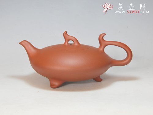 紫砂壶图片：一线天 300CC 红清水泥 - 宜兴紫砂壶网