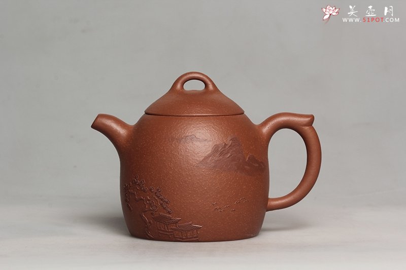 紫砂壶图片：泥绘秦权 - 宜兴紫砂壶网