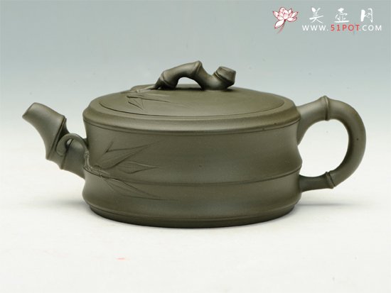 紫砂壶图片：扁竹鼓 - 宜兴紫砂壶网