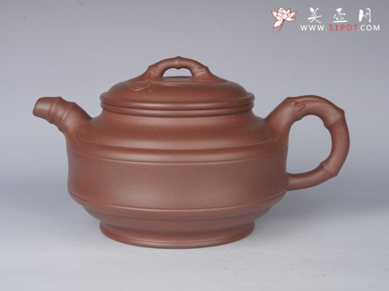 紫砂壶图片：双线竹鼓 - 宜兴紫砂壶网