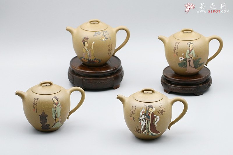 紫砂壶图片：四大美女套壶 - 宜兴紫砂壶网