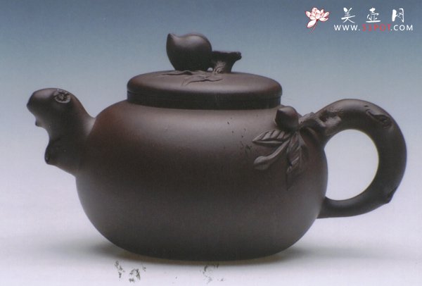 紫砂壶图片：桃韵壶 - 宜兴紫砂壶网