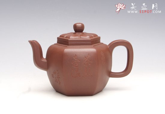 紫砂壶图片：六方菱花 - 宜兴紫砂壶网