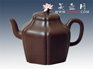 紫砂壶图片：六方抽角 - 宜兴紫砂壶网