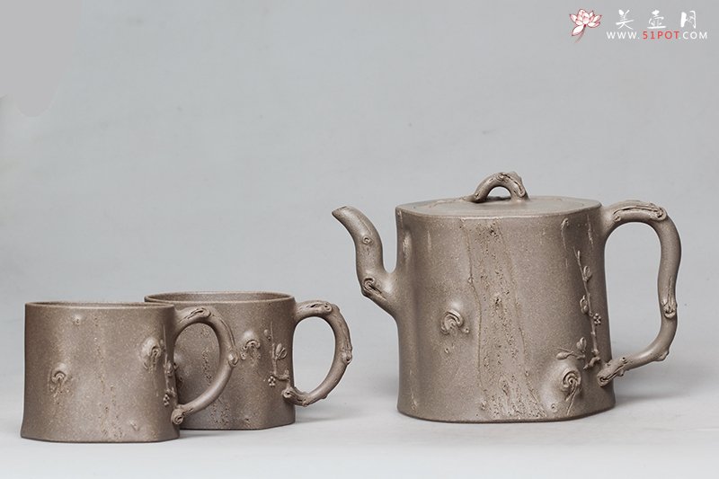 紫砂壶图片：梅桩套壶 - 宜兴紫砂壶网