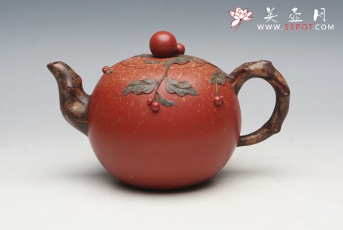 紫砂壶图片：朱泥樱桃 - 宜兴紫砂壶网