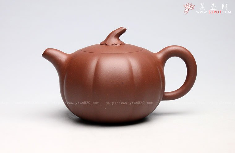 紫砂壶图片：《甜瓜》泥料：清水泥 容量：250cc - 宜兴紫砂壶网