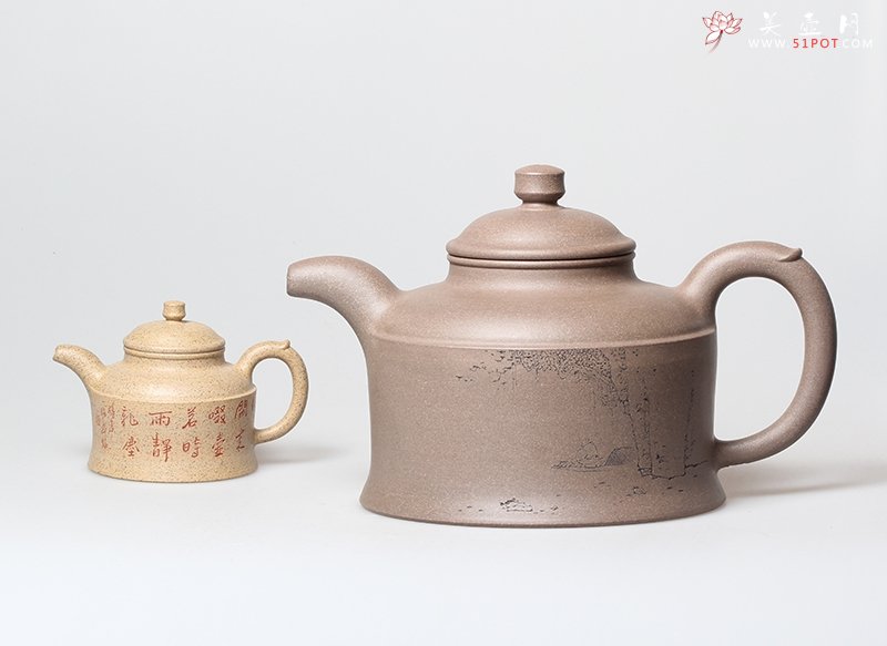 紫砂壶图片：世纪钟对壶 - 宜兴紫砂壶网
