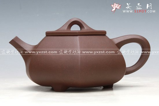 紫砂壶图片：六方石瓢 - 宜兴紫砂壶网